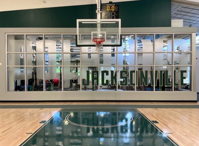 JU Basketball Facility interior window vinyl